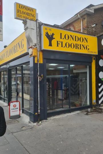 Technician installing an automatic door